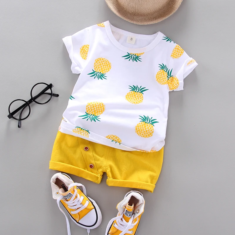 

IENENS Baby Boys Girls Clothes Clothing Sets Kids Children Boy T-shirts + Pants Suits Summer Toddler Infant Casual Tracksuit