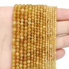 2 3 4 мм граненые бусины из натурального камня, цитрин, желтый кварц, маленькие круглые бусины на талию, ожерелье для браслета