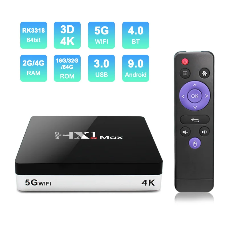 2020 ТВ коробка RK3318 5G Wi-Fi + BT Сетевой плеер Android 9 0 2 г 16 32 48G 4K Декодер каналов