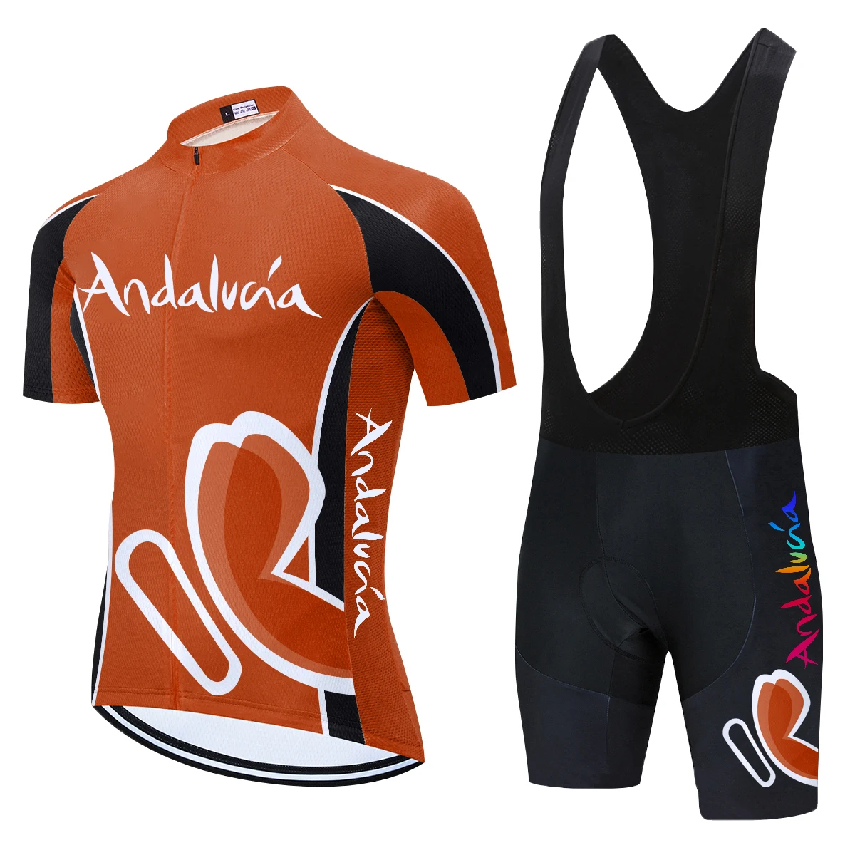 Комплект одежды мужской оранжевый велосипедный из Джерси рубашка с коротким