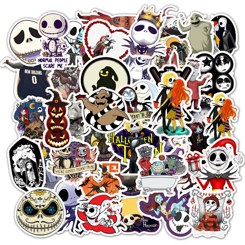 

50Pcs Terror Series Graffiti Halloween Stickers Laptop Refrigerator Decoration Mixed Decals For MacBook/HP Computer Sticker