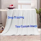 Фланелевое Одеяло по индивидуальному заказу, Флисовое одеяло с индивидуальным фото для дивана, кровати, 3D печать по запросу, Прямая поставка