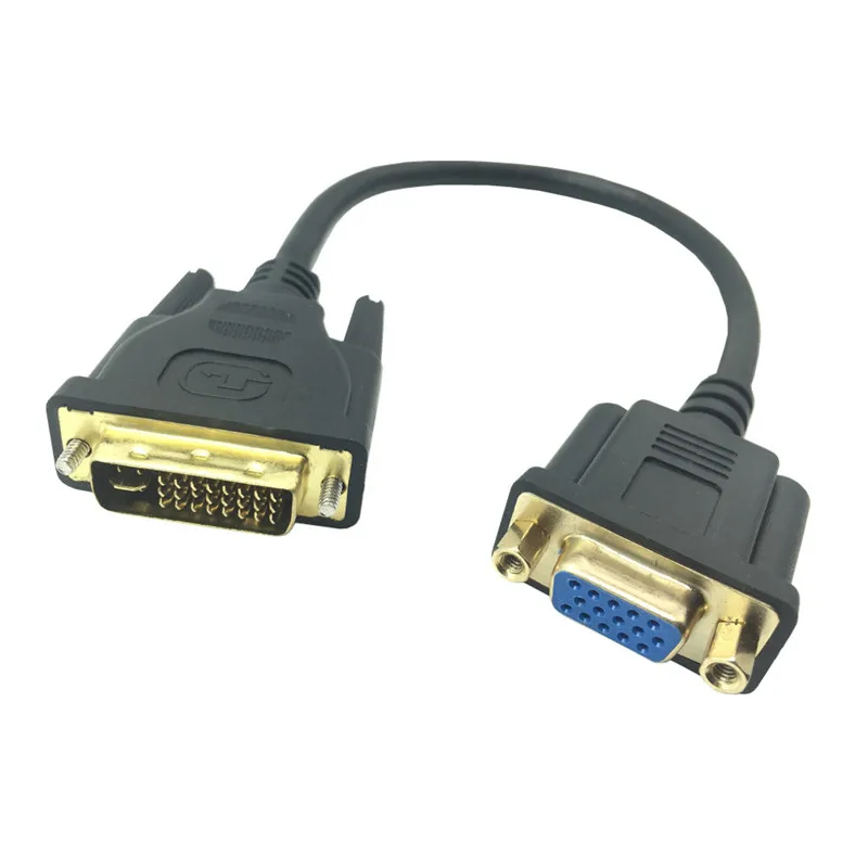 

Кабель-преобразователь DVI папа-VGA мама 24 + 5 25 DVI-I к кабелю адаптера VGA для ТВ PS3 PS4 ПК дисплея 1080P 0,3 м