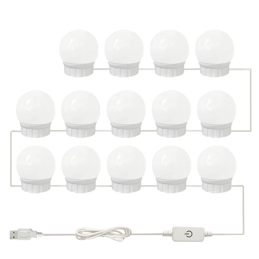 

Makeup Mirror Light Bulb Stepless Dimmable Hollywood Cosmetic Mirror Light 5V Led Bulb 2pcs/ 6pcs/ 10pcs/ 14pcs Light Bulbs