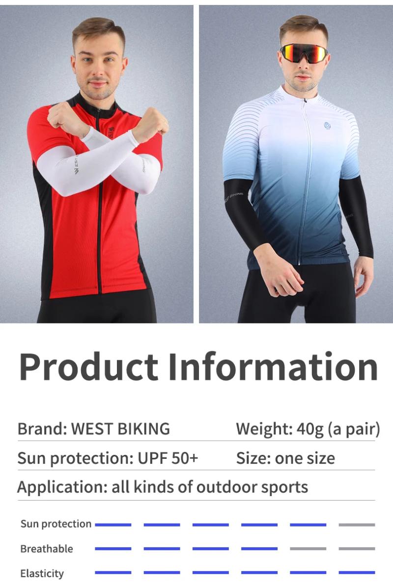 

WEST BIKING Women Men Cycling-sleeves Arm Protection MTB Road Bike Ice Silk Sunscreen Riding Sleeves Outdoor Riding Equirment