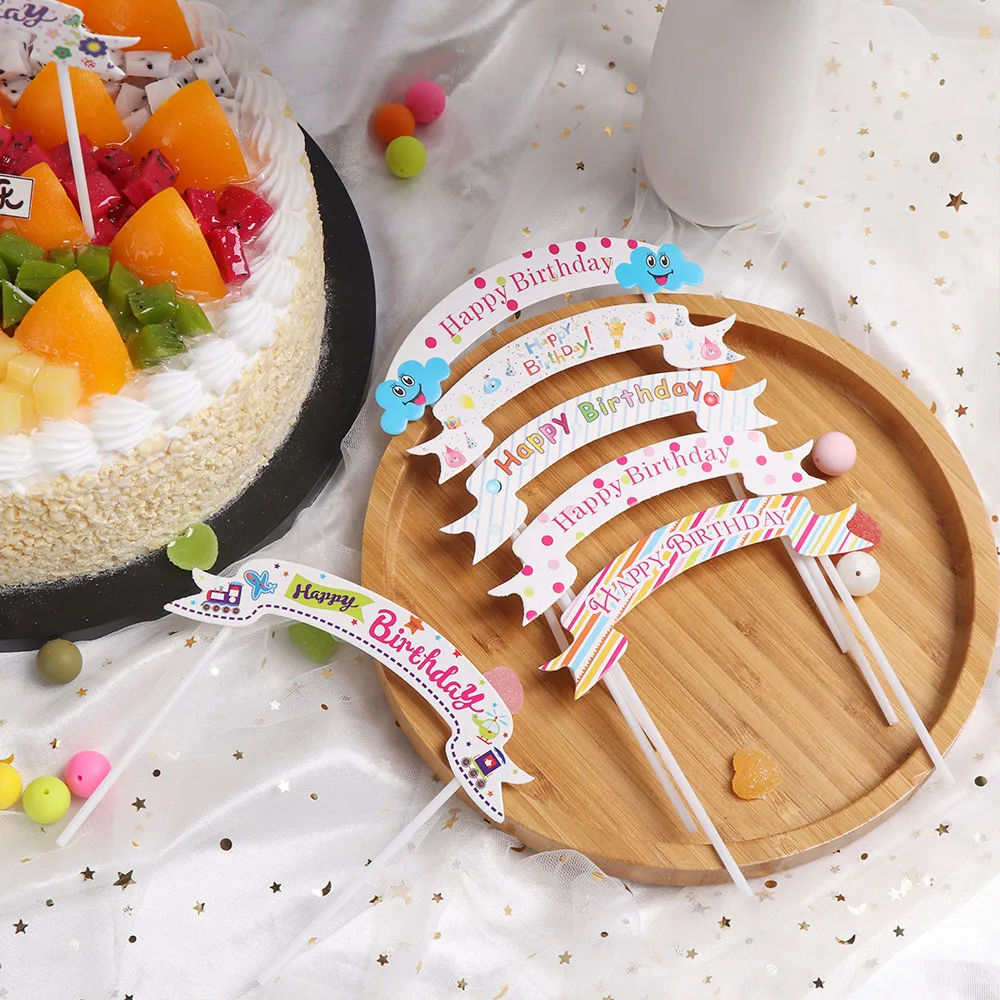 1 шт. новый баннер с днем рождения торт флаг Топпер кекс сделай сам украшение