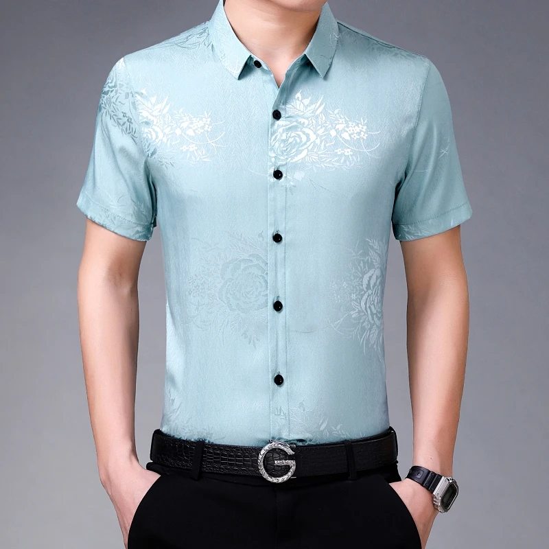 Женская Летняя шелковая одежда повседневная мягкая атласная рубашка с коротким