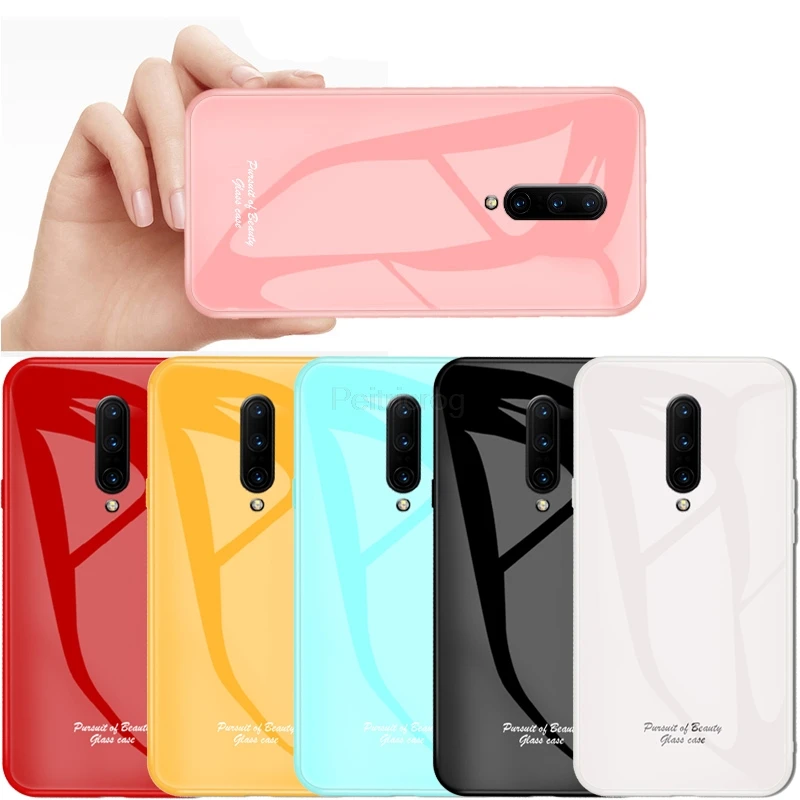 Роскошный чехол из закаленного стекла карамельных цветов для Oneplus 7 Pro 6 6T