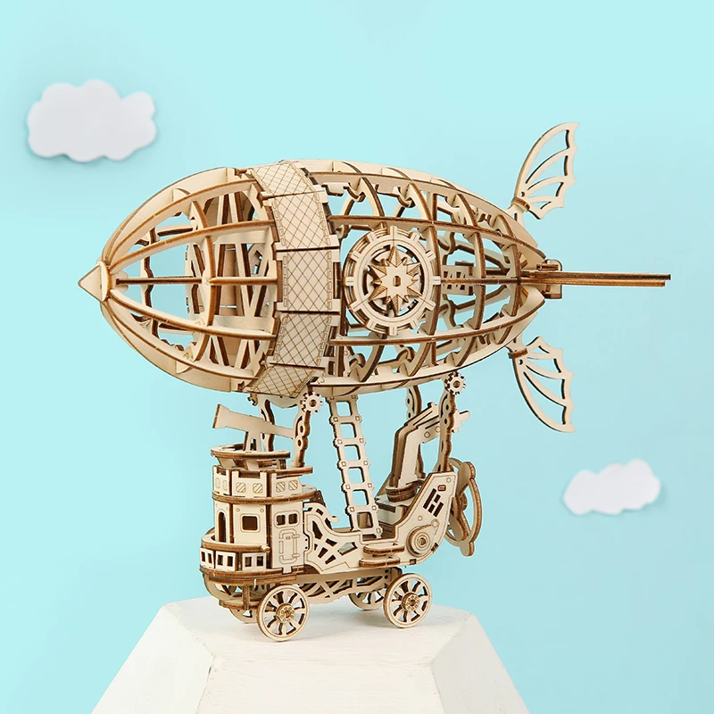 

176pcs Airship 3d Wooden Puzzle Model Building Kits Assembly Toy Gift for Children Adult DIY