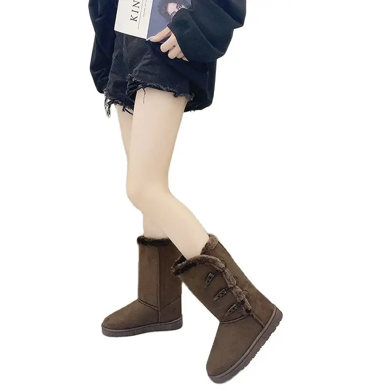 

Женские теплые ботинки, повседневные ботинки больших размеров 36-42, зима 2022