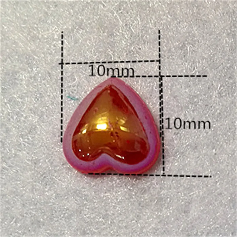 100pc 10mm resin abs shiny imitation heart flatback pearl beads for diy accessory jewelry making nail arts phone case decoration free global shipping