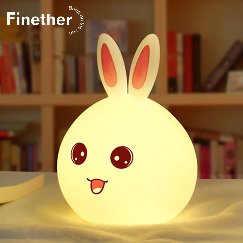 Новый светодиодный ночник с милым кроликом для детей прикроватная лампа