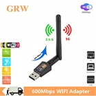 Беспроводной USB Wi-Fi адаптер GRWIBEOU, 600 Мбитс, 802.11nGaac