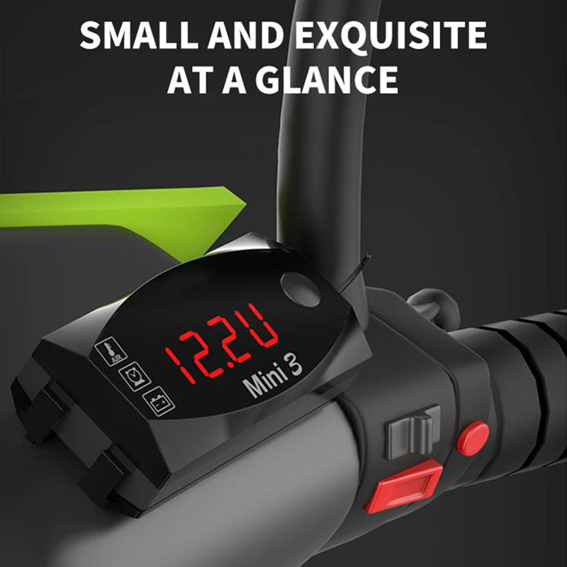 Электронные часы для мотоцикла вольтметр термометр три в одном светодиодный