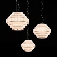 nordic fabric tower pendant lights modern creative handmade luminaires for dining room living room bedroom decor led chandeliers