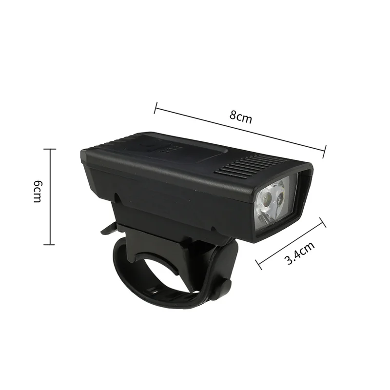 

Black Bicycle Light Rechargeable 500MAH Bike Lights Portable Waterproof Flashlight Tail Headlight Power Bank Bikes Accessories
