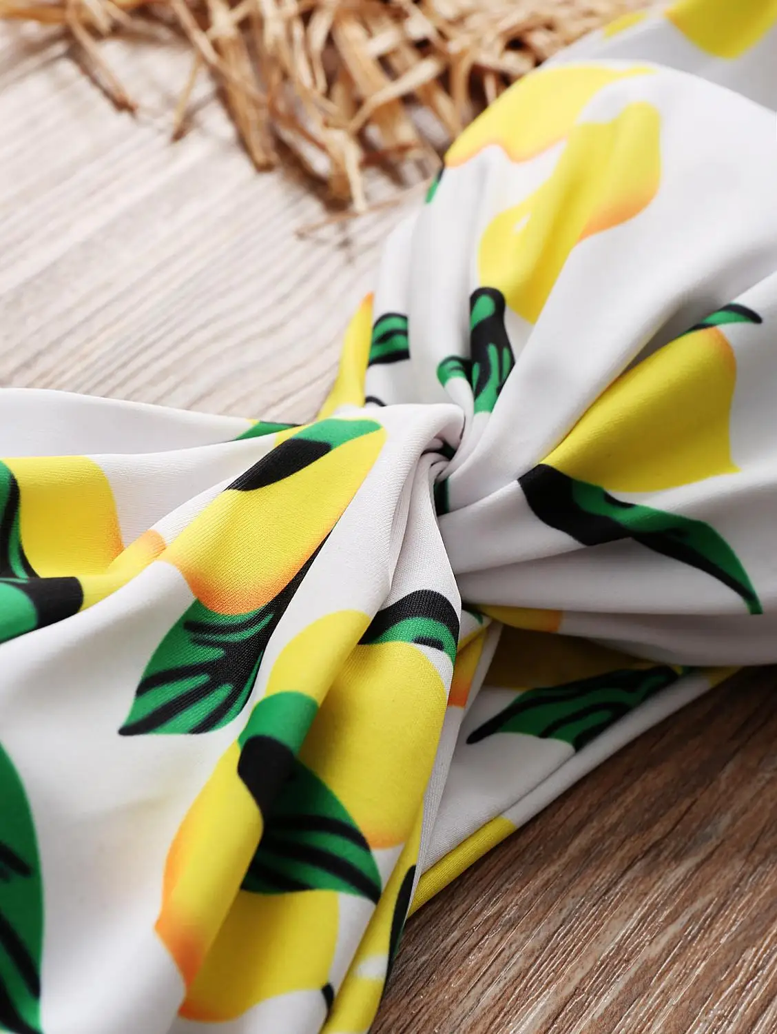 Купальник бандо с принтом лимона бикини высокой талией пуш ап|Купальники| |