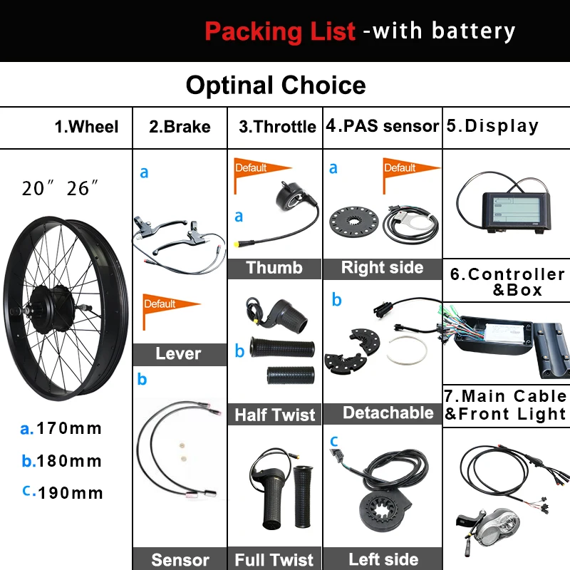 Online USA Lager Steuer Freies 4,0 Fett Reifen Ebike Kit Hinten Bürstenlosen Hub Motor 48V 1000W 20 Inch 26 Zoll Elektrische Bike Conversion Kit