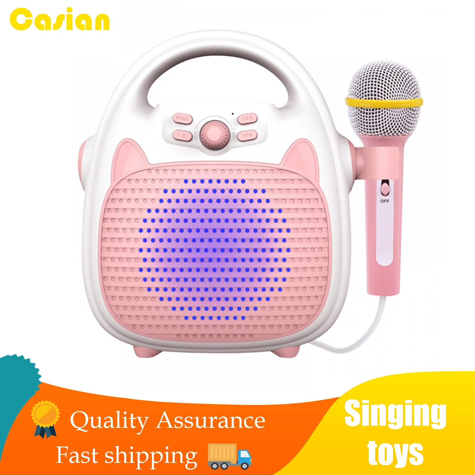 

Children Toys Karaoke Singing Machine Bluetooth Music Player Toy Speaker for Children's Party Led Lights Early Education Machine