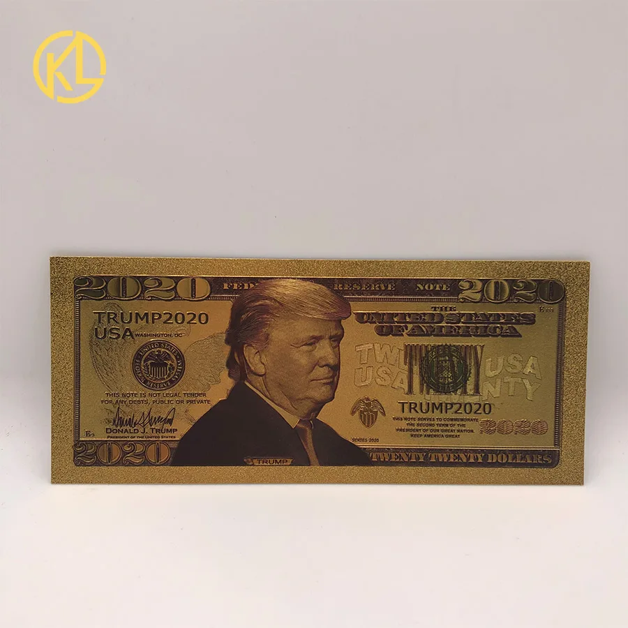 Банкноты 10 шт./лот 2020 20 двадцати долларов золотой Трамп которую мы доверяем к