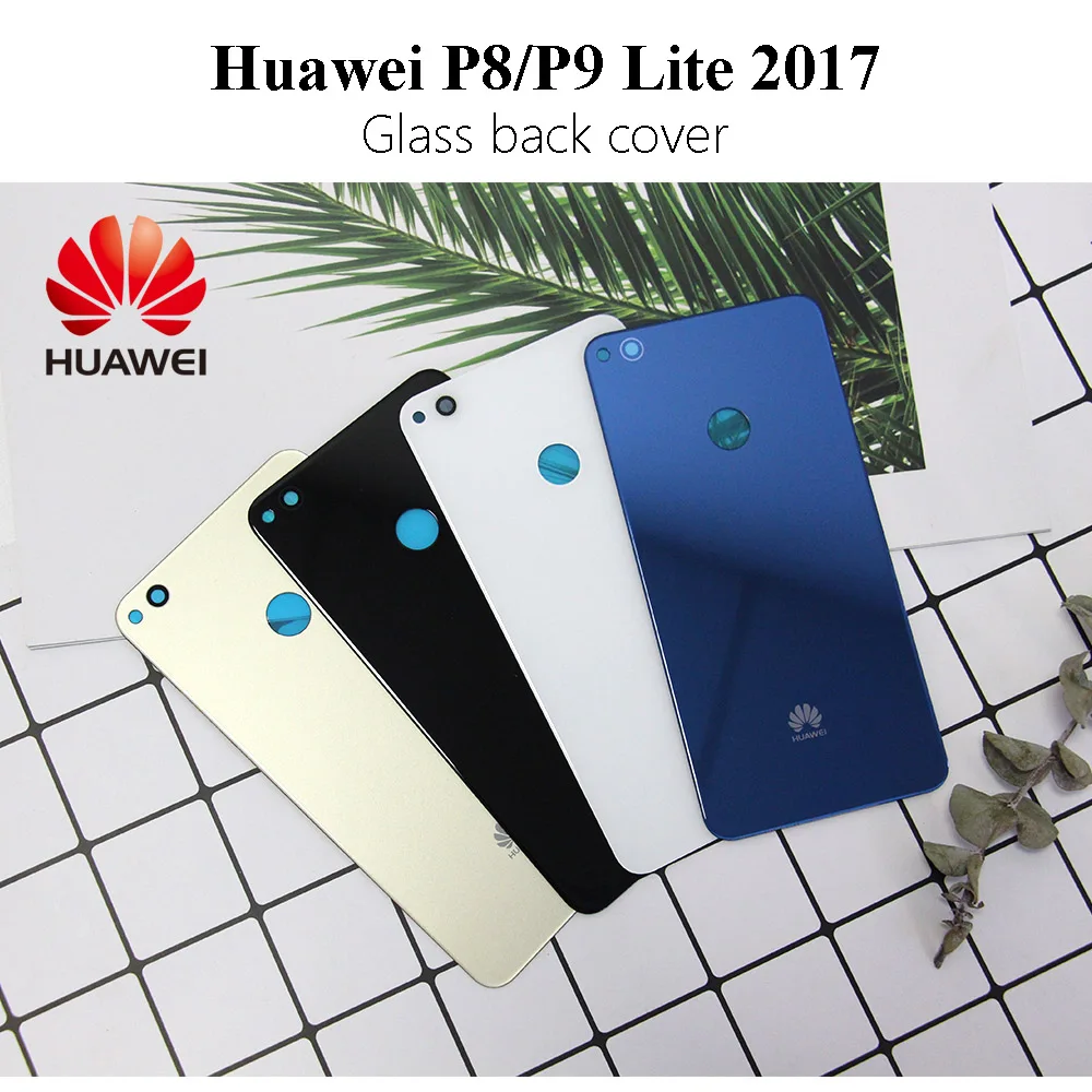 E-family 5.2" Back Cover for Huawei P8 lite / P9 lite Battery Cover Housing Door Glass with adhesive for Pra-LX1 LX3