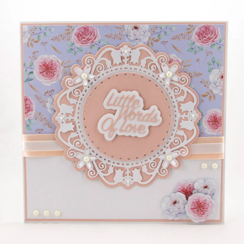 

Mixed Lace Frame Sending All My Love Metal Cutting Dies Scrapbooking Crafts For Card Album Photo Making Decoration New Dies 2019