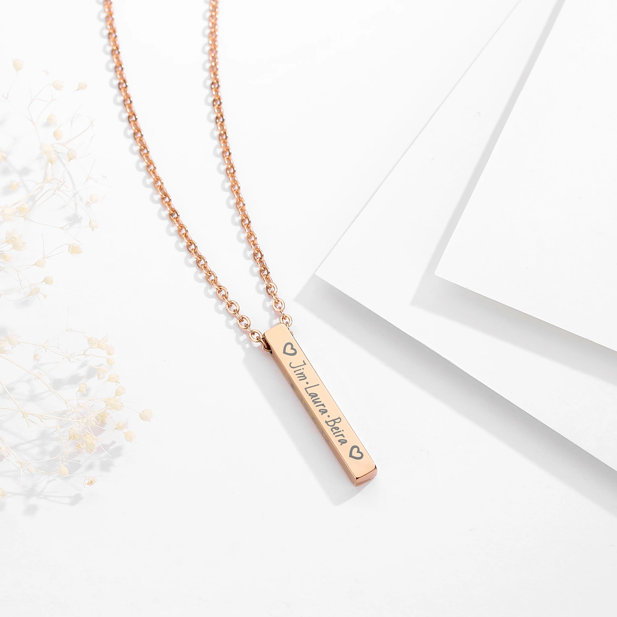 Ожерелье с именем на заказ подвеска гравировкой имени в виде сообщения текста