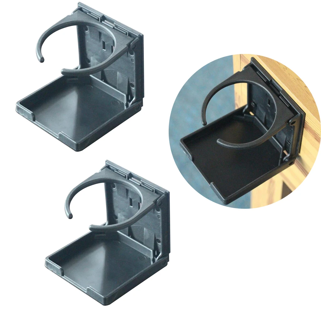 2pcs Folding Water Drink Cup Bottle Holder Stand Mount Car Boat Black | Спорт и развлечения