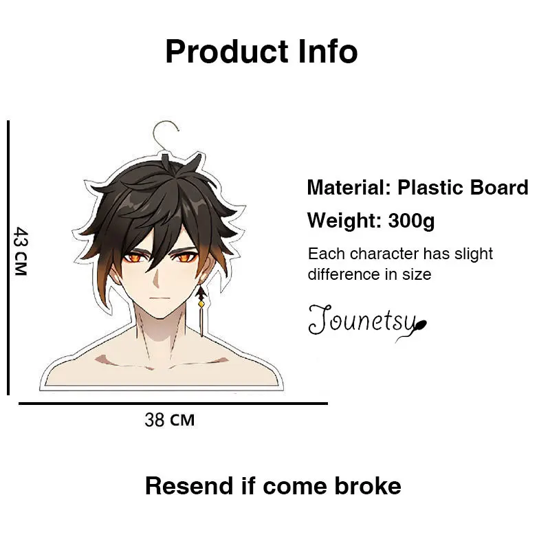 Genshin Impact Clothes Hangers Anime Model Toys Zhongli Xiao Figure Clothing Hanger for Shirts Cosplay Costume Laundry Hanger