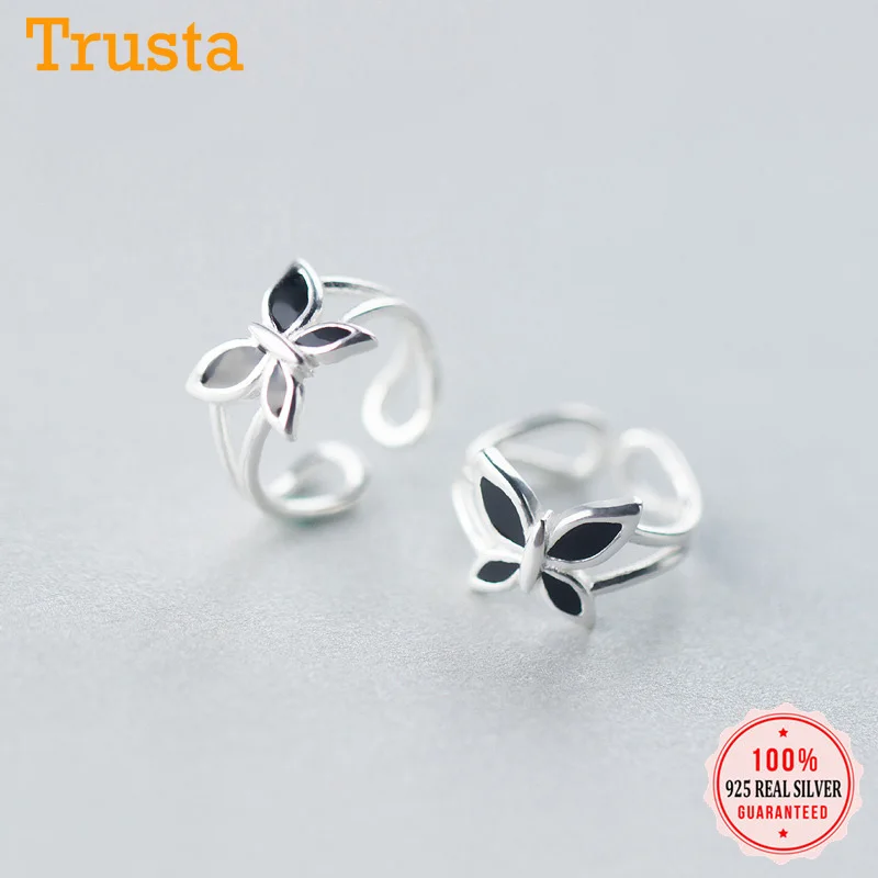 Женские серьги клипсы Trusta из 100% стерлингового серебра 925 пробы с бабочками и