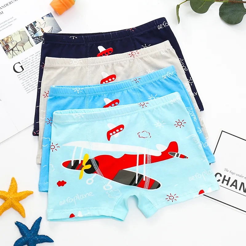 3 шт./лот Модное детское нижнее белье шорты для мальчиков хлопковые трусы с