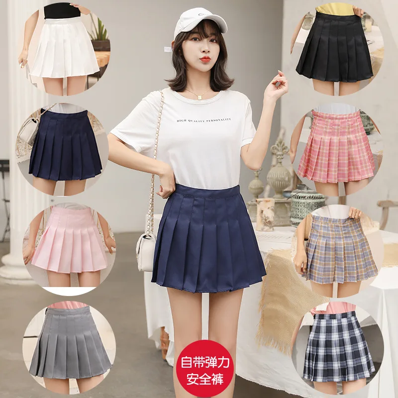 

BONJEAN Female Young Women Cartoon Print Flower Short Pleated Skirt Floral Girl Summer Spring Skirt Women for Girls