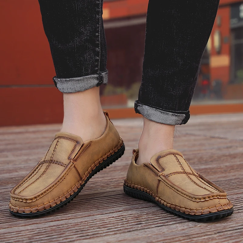 Новинка 2020 мужская повседневная обувь из натуральной кожи большие размеры 38-48