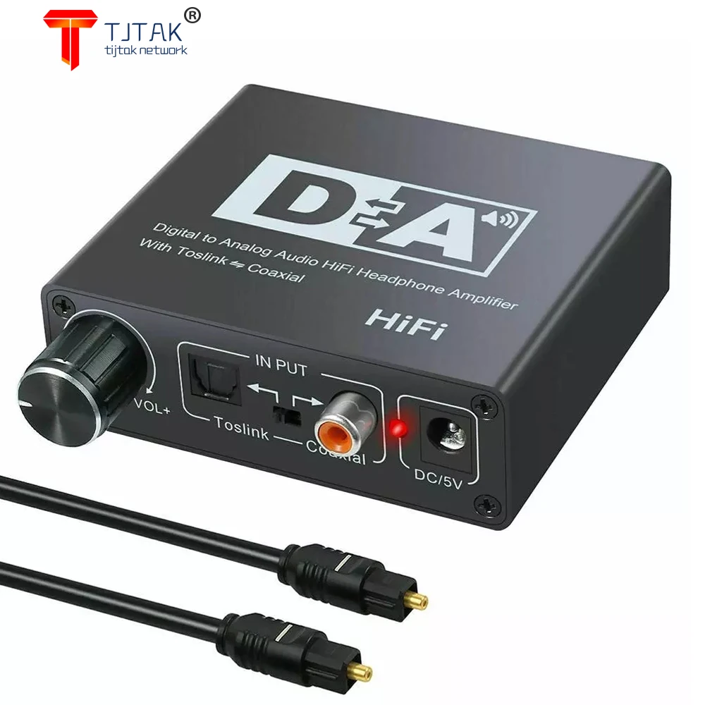Tjtak цифро-аналоговый аудиопреобразователь с усилителем звука RCA 3 5 мм Toslink