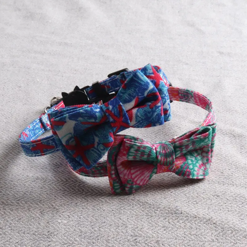 

KM Cute Pet Kitten Collar Cherry Pineapple Print Cat Bow Tie Collar for Kitty Cats Collar Bow Tie Dog&Cat Collar Pet Accessories