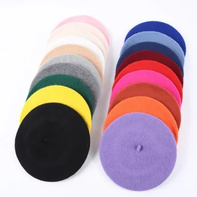 

Fashion Wool Baby Hat for Girls Candy Color Elastic Infant Baby Beret Hat Kids Caps for Girls 1-5 Years 1 PC