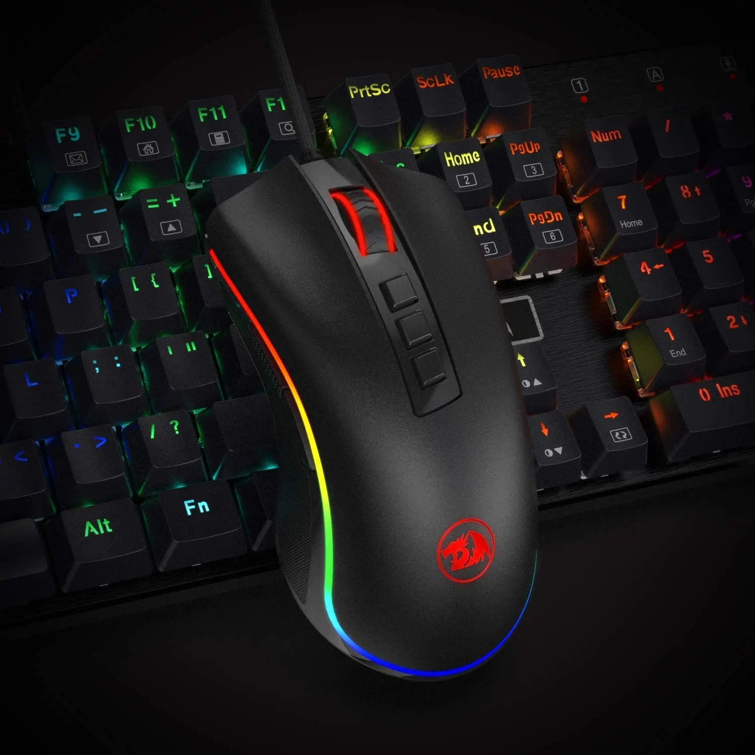 Игровая мышь Redragon M711 Cobra с Цветной подсветкой 16 8 миллиона RGB 10000 DPI регулируемая