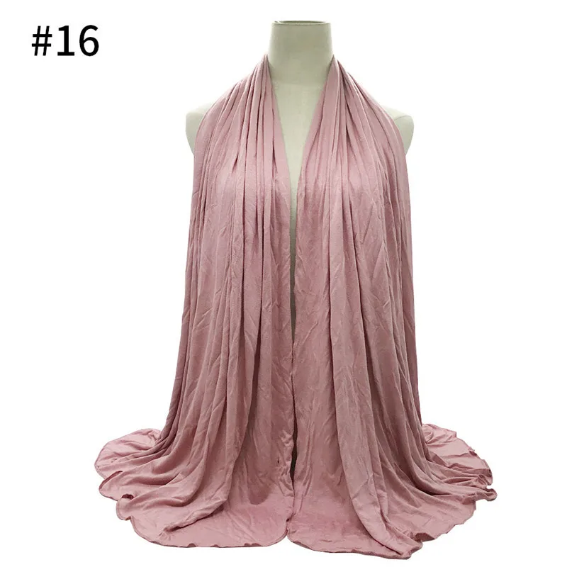 85*185 см женский мусульманский трикотаж хлопок хиджаб шарф стрейч ткань для