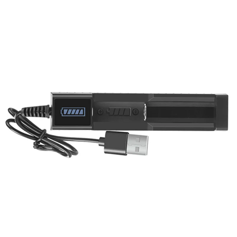 Универсальное зарядное устройство с 1 слотом для аккумуляторов 18650 умное со