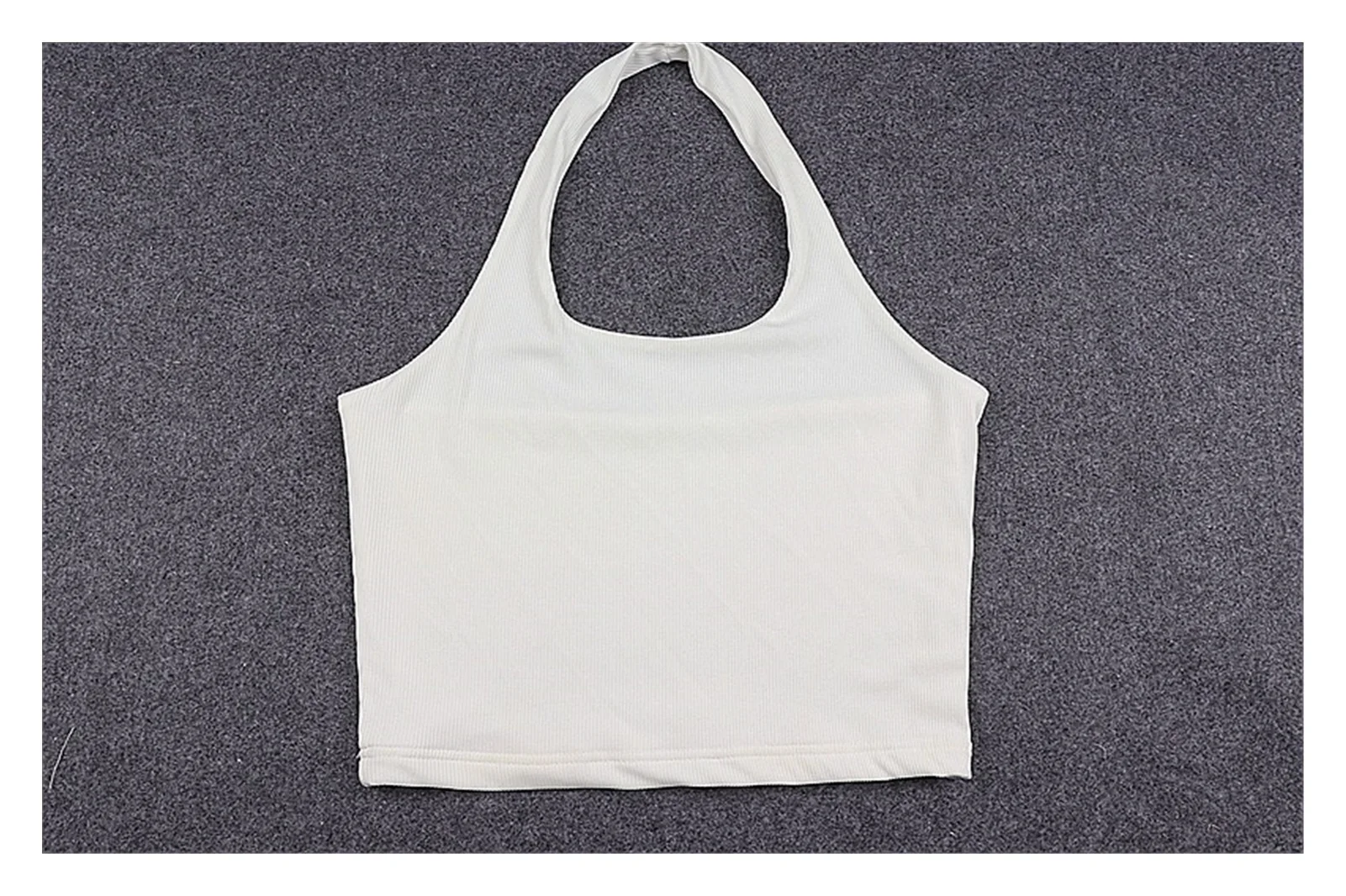 

2021NEW White Halter Sexy Backless Tank Tops for Women Streetwear 2021 Sleeveless Ribbed Knit Vest Top Cropped Feminino Y2k Tops