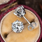 Женские серьги с муассанитом IOGOU, серьги-гвоздики из стерлингового серебра 0,5 пробы с имитацией бриллианта, цвет D, 925-1 карат, Ювелирное Украшение