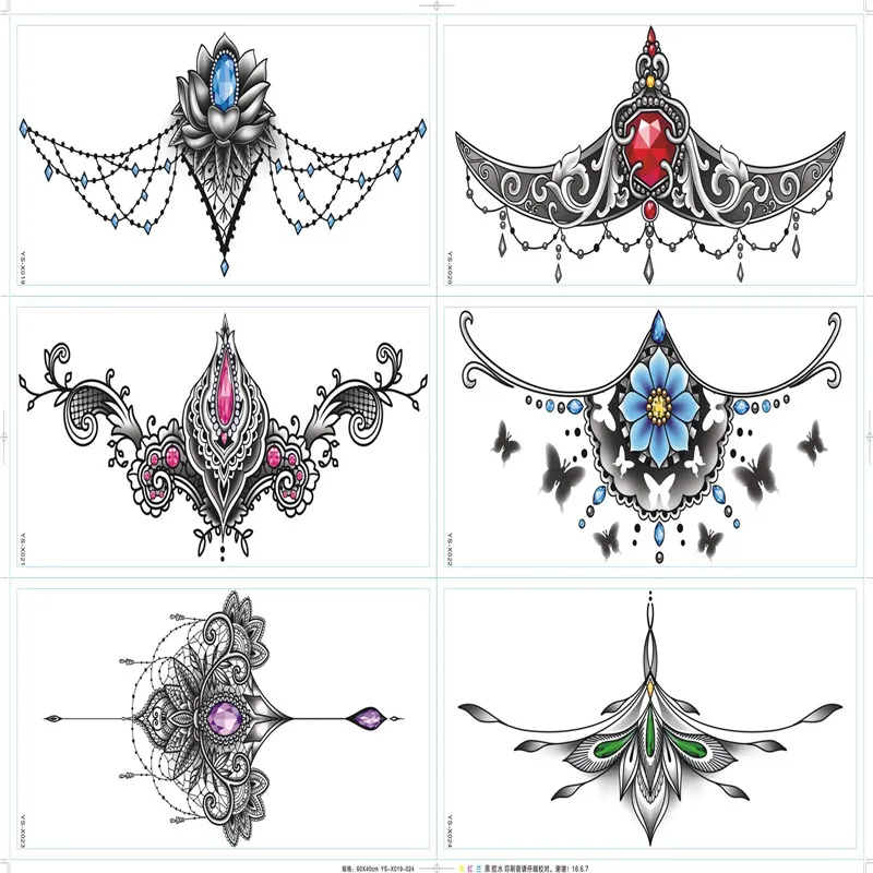 Модный Цветной стикер татуировки для женщин боди грудь Арт временная татуировка