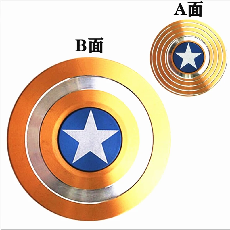 

New Popular Captain America Fingertip Spinning Top Avenger Creative Aluminum Alloy Metal Gift Spinning Top Decompression Toy