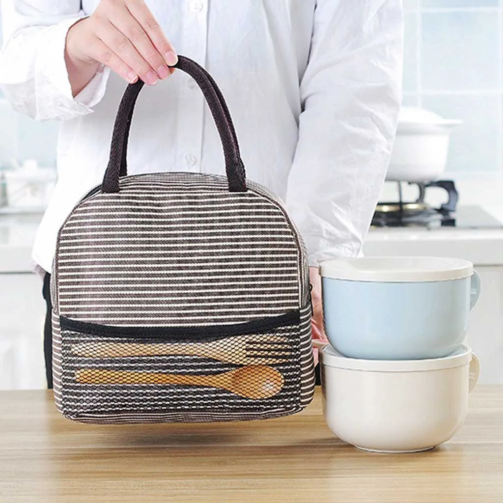 Портативный Термоизолированный кулер Bento ланч бокс Женская Холщовая Сумка ретро