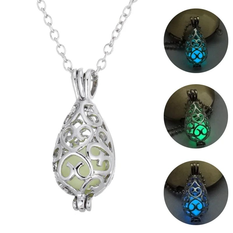 Женское Ожерелье со светящимся в темноте кулоном 3 цвета ювелирное изделие форме