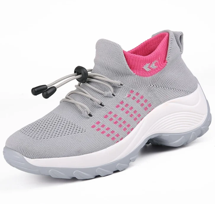 

Кроссовки-носки женские, дышащие сетчатые кроссовки на плоской платформе, на шнуровке, осень 2020