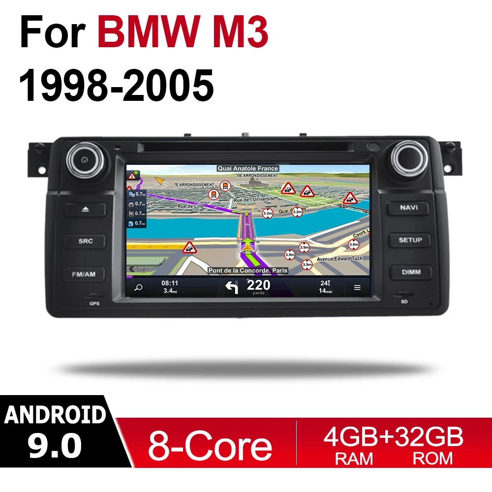 Автомобильный мультимедийный плеер 2 Din Android 9 Авторадио для BMW M3 1998 ~ 2005 DVD GPS 8 ядер 4