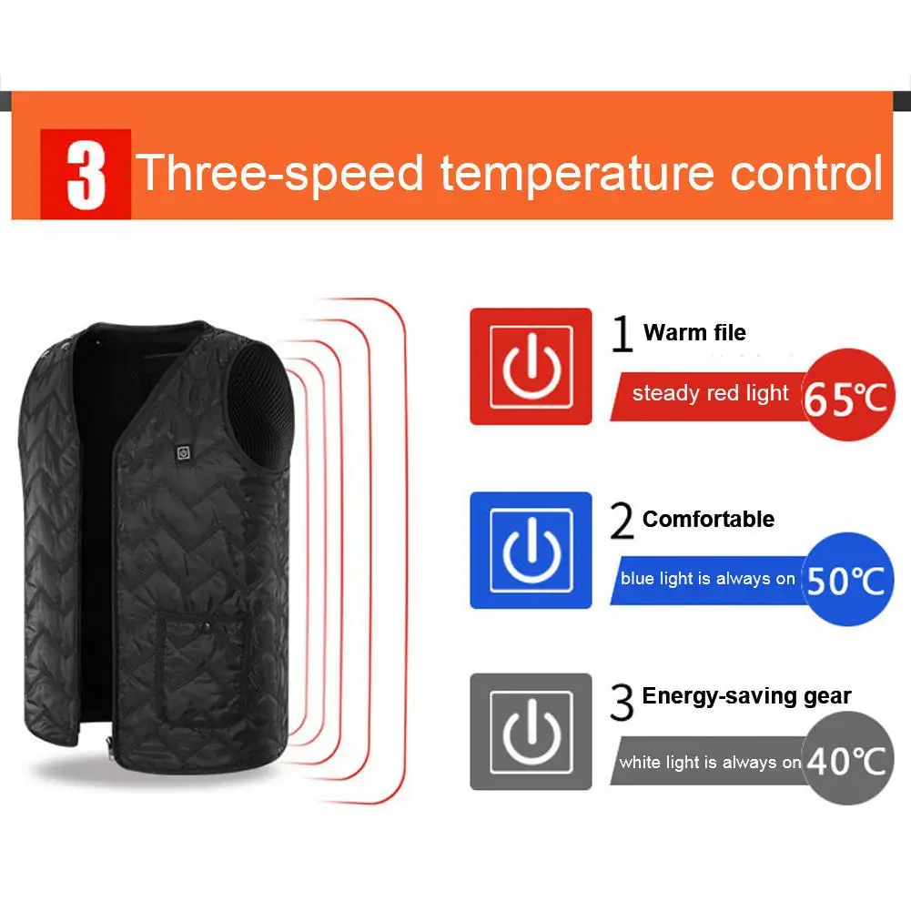 Мужской уличный жилет с инфракрасным подогревом и USB зимняя гибкая электрическая