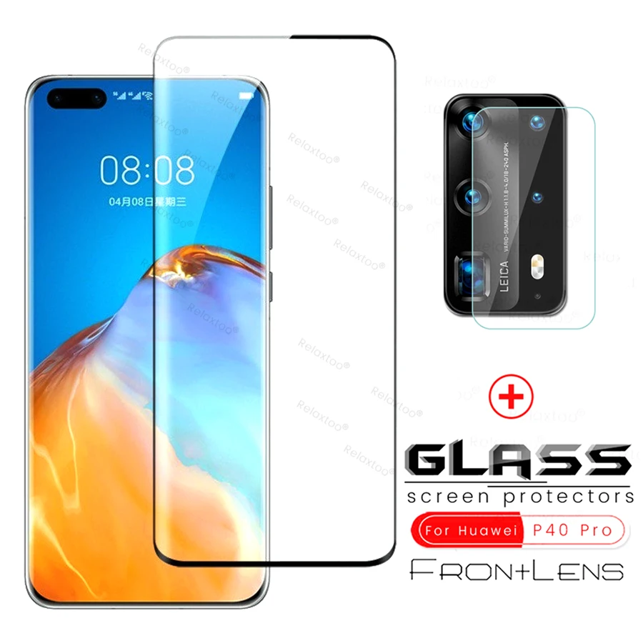 Защитное стекло для задней камеры и экрана закаленное Huawei p40 lite p30 light pro hauwei p 30 40 plus