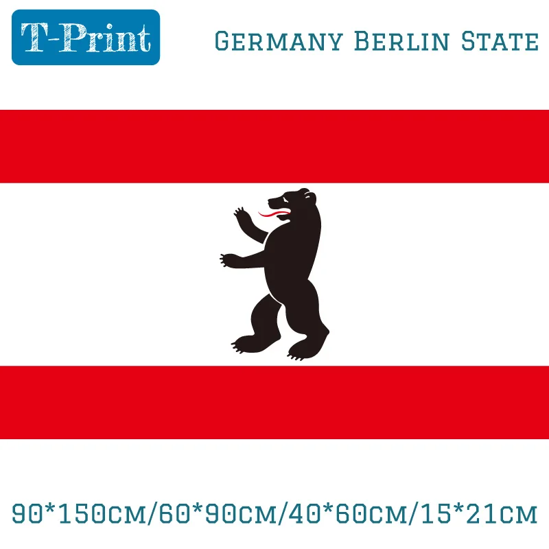 

15PCS Flag 90*150cm/60*90cm/40*60cm/15*21cm Germany Berlin State FLAG 3X5FT